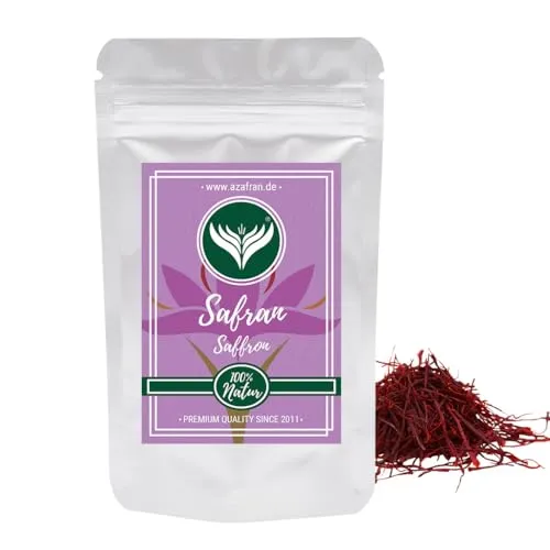 Azafran Safran Fäden, Premium Safranfäden ganz für Tee, Reis (Risotto), Paella 1g