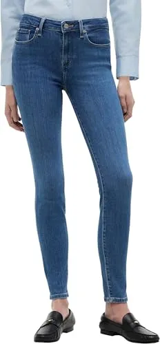 Tommy Hilfiger Damen Jeans Hose Como Skinny Fit, Blau (Nos Mid Blue) - Jeans im Skinny Fit, aus 50% nachhaltiger Baumwolle, ideal für Büro und Alltag, bietet hohen Tragekomfort und eine perfekte Silhouette.