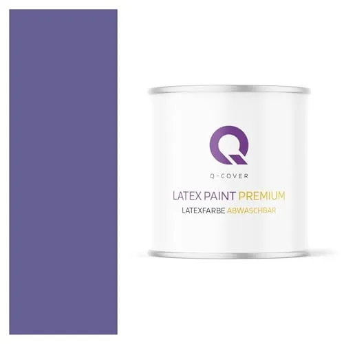Q-COVER Latexfarbe Abwaschbar 2L (ca.14m2) Dunkel Violett Farbton Innenfarbe Wandfarbe Deckenfarbe Klasse 2 Mattfarbe Für Allergiker Scheuerfest Geruchlos Frei Von Voc