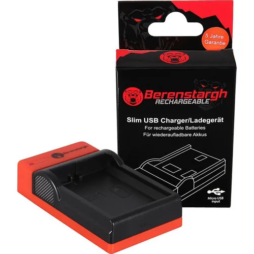Berenstargh Slim Micro-USB Ladegerät f. Nikon EN-EL14 1D3100 D3200 D5100 D5200 P7000 P7700 P7800 (Kamera Akku Ladegerät) (61064241)