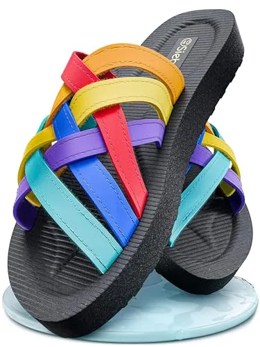 Badepantolette SIEBI`S, Gr. 38, schwarz - Pantoletten für Damen mit anatomisch geformter Innensohle und idealer Passform dank farbiger, gekreuzter Bänder. Besonders leicht und perfekt für den Sommer!