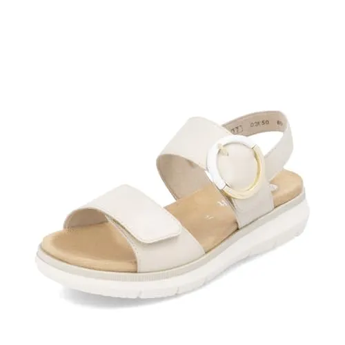 Bequeme Remonte Damen Riemchensandalen D2K50 - Wanderschuhe: Flache Riemchensandalen mit wechselfähigem Fußbett für höchsten Komfort, ideal für entspannte Sommertage.