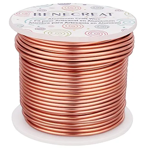 BENECREAT 2mm Aluminiumdraht 30m Lang(100 Füße) Eloxiert Schmuck Handwerk machen Friesen Floral farbigen Aluminium Craft Draht - Kupfer