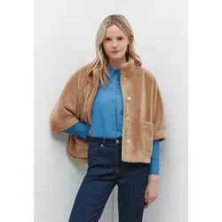 MORE&MORE Blouson Kunstfell-Jacke beige 34 - Elegante und kuschelweiche Kunstfell-Jacke für stilbewusste Frauen. Mit Stehkragen und aufgesetzten Taschen bietet sie Komfort und modischen Chic.