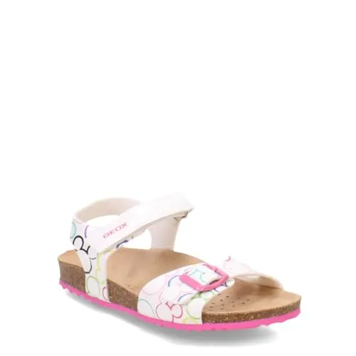 Geox Mädchen J Adriel Girl C Sandalen, C0653 White Multicolor, 30 EU