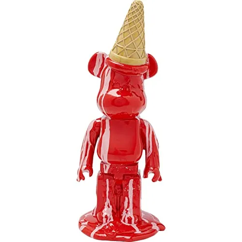 Kare Design Deko Figur Gelato Bear, Rot - Sammlerfigur in lebendigem Rot, 40cm groß aus robustem Polyresin - bringt Freude und Farbe in jedes Zuhause!