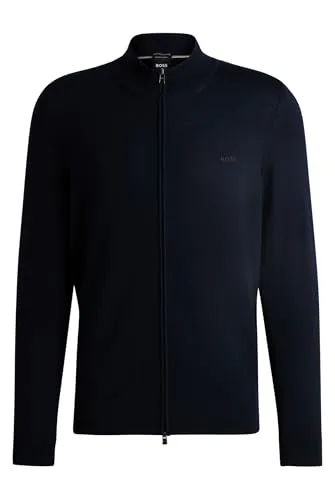 BOSS Herren Balonso-L Regular-Fit Strickjacke Dunkelblau XXXL - Elegante Regular Fit Strickjacke aus hochwertiger Schurwolle mit stilvoller Logo-Stickerei. Ideal für lässige und formelle Anlässe.