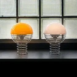 Tischleuchte Verpan, Wire, dimmbar, Orange, für Wohnzimmer, Edelstahl, Design - 25