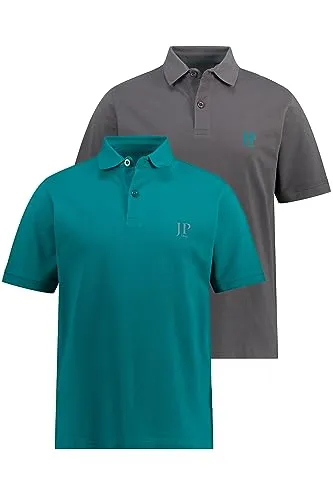 JP 1880 Herren Übergrößen Poloshirts 2er-Pack, Piqué, Petrol 8XL - Praktisches 2er-Pack aus atmungsaktivem Piqué mit bequemer Passform und Seitenschlitzen für optimalen Tragekomfort. Ideal für stilvolle Freizeitlooks! Der perfekte Begleiter für jede Gelegenheit.