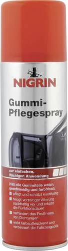 Nigrin 74056 Gummipflegespray 300ml - Sonstige, schützt Gummiteile vor Alterung und sorgt für Werterhalt Ihres Fahrzeugs, ideal für Kühlschläuche und Dichtungen im Motorraum.
