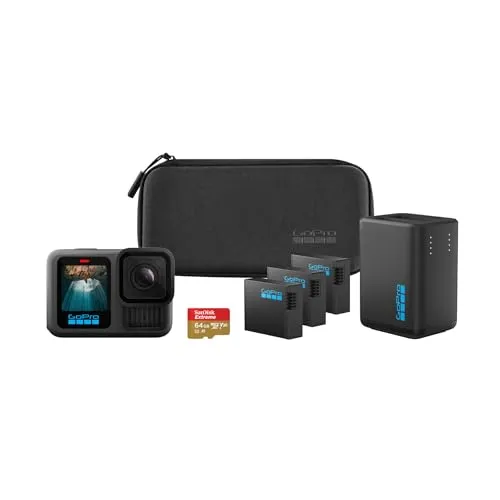 GoPro HERO13 Black Extended Power Bundle - Outdoor Kamera-Set mit zusätzlicher Stromversorgung für längere Abenteuer und unvergessliche Aufnahmen.