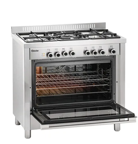 Bartscher Gasherd BGH 600-521 - Herd mit Pilotflamme, inklusive 1 Backblech und 2 Roste, ideal für die professionelle Küche und vielseitige Kochmöglichkeiten.