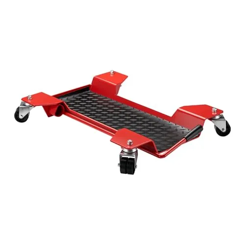 Motorrad Rangierhilfe Rangierschiene 60x42cm - Ständer für Motorräder bis 250kg, mit Antirutschbeschichtung und Doppellenkrollen für optimale Manövrierfähigkeit in engen Garagen.