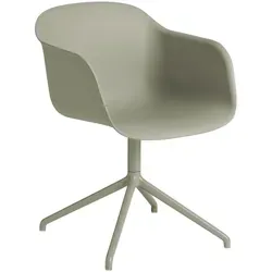 Muuto Fiber Armchair, swivel base, dusty green / dusty green