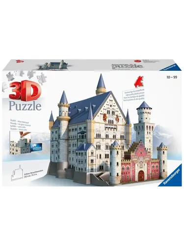 Ravensburger Neuschwanstein Castle 3D Puzzle - 216 Teile - Puzzle Kategorie: 3D-Puzzle mit 216 Teilen, detailgetreues Design des berühmten Neuschwanstein Schlosses, ideal für Puzzleliebhaber und Architektur-Fans.