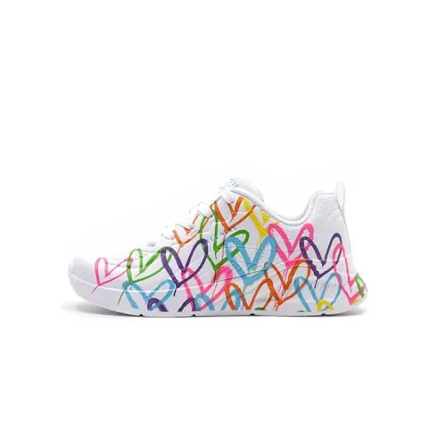 Skechers Sneaker UNO LITE HEART HEARTS, High-Tech, Damen - Sonstige Sportschuhe mit einzigartigem #Lovewall-Herzdesign von James Goldcrown, ausgestattet mit Skechers Air-Cooled Memory Foam® für maximalen Komfort.