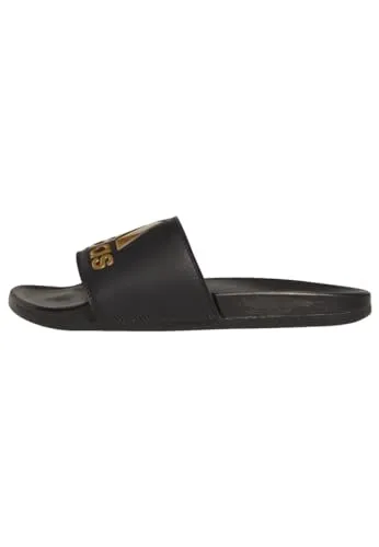 adidas Adilette Comfort Slides für Unisex, Core Black/Gold Metallic, 46 EU - Bequeme Slides mit regulärer Passform und schnell trocknendem Obermaterial. Ideal für entspannte Tage und den perfekten Tragekomfort.