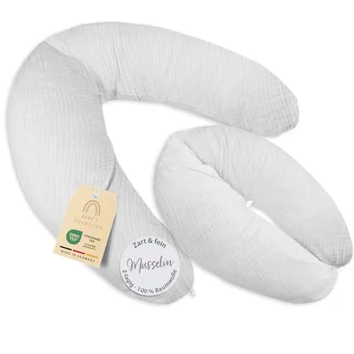Baby's Stillkissen XXL - 190cm Schwangerschaftskissen mit Bezug - Geprüftes Schwangerschaft Kissen für Baby & Erwachsene - Kuscheliges Stillkissen Seitenschläferkissen & Lagerungskissen Erwachsene