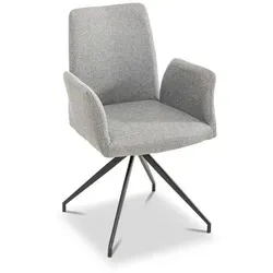 AC Design Furniture Naila Carver Esszimmerstuhl - Drehbar, Hellgrau/Schwarz - Eleganter Esszimmerstuhl aus Stoff und Metall, drehbar und ideal für modernes Wohnen. Maße: H: 88 cm, B: 59 cm, T: 59 cm. Pflegeleicht und einfach zu montieren.