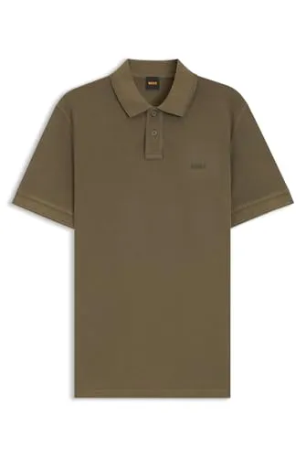 BOSS ORANGE Herren Poloshirt "Prime" – Casual in Open Green342 - Herren-Shirt aus 100% Baumwolle im regular fit, mit hoch geschlossenem Ausschnitt und elastischem Bund. Ideal für lässige Outfits und angenehm zu tragen.