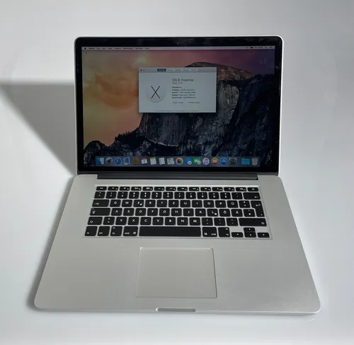 Apple MacBook Pro 2015 15.4" Retina - Leistungsstarker Laptop mit Intel Core i7, 16GB RAM und 512GB SSD, ideal für kreative Profis und Multimedia-Anwendungen.