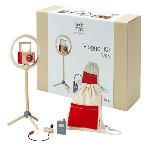 PLANTOYS Vlogger Kit - Kreatives Spielzeug für kleine Influencer - Baby Spielzeug, fördert die Kreativität und das Rollenspiel von Kindern mit realistischen Vlogger-Accessoires.