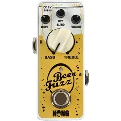 Kong Beer-Fuzz Silizium-Fuzz - Effektgerät für E-Gitarre - Effektgerät für Gitarre & Bass mit breitem Regelbereich für vielseitige Fuzz-Sounds, von dynamisch bis explosiv – perfekt für Gitarristen, die auffallen wollen!