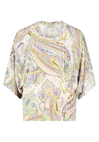 Cartoon Damen Oversize-Bluse mit Muster 34, Grün/Violett - Damen Bluse von Cartoon, leicht und atmungsaktiv für hohen Tragekomfort. Feminines Design mit modernen Details, ideal für Büro und Freizeit.