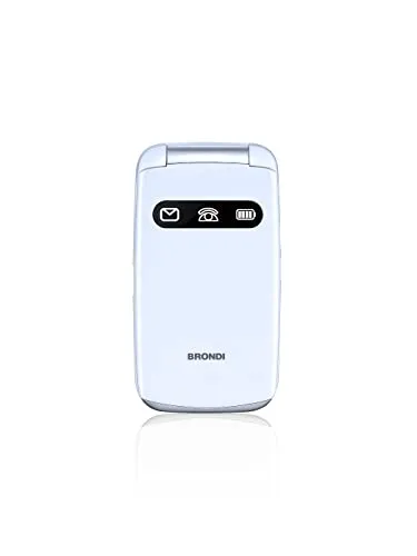 BRONDI AMICO FAVOLOSO - Senioren Handy in Weiß - Handy für Senioren mit 2,8" Bildschirm, UKW-Radio und doppelte SIM-Karte. Ideal für einfache Bedienung und Kommunikation.