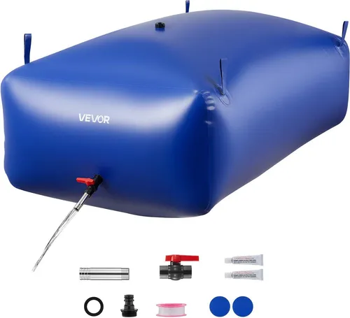 VEVOR Wasserspeicherblase 1000 L - Wasserbehälter & -kanister: Auslaufsicherer 1000 L PVC-Weichwasserbeutel, ideal für Camping, Gartenbewässerung und Notfälle. Robust & platzsparend, leicht zu transportieren.