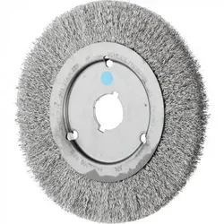 PFERD Rundbürste schmal ungezopft RBU Ø200x16, Edelstahl-Draht-Ø0,30 - 2 Stück - Rundbürsten für Edelstahl (INOX), korrosionsbeständig und temperaturbeständig bis 450 °C, ideal für mittelschwere Bürstarbeiten im Hand- und Maschinenbetrieb.