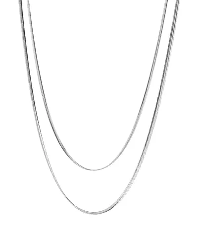 Purelei® Two Layers Kette Damen (Silber) – Verstellbare Halskette aus Edelstahl - Ketten für Damen – Hochwertige, wasserfeste Halskette aus Edelstahl mit individueller Längenverstellung von 40-45 cm, ideal für elegante Layering-Looks.