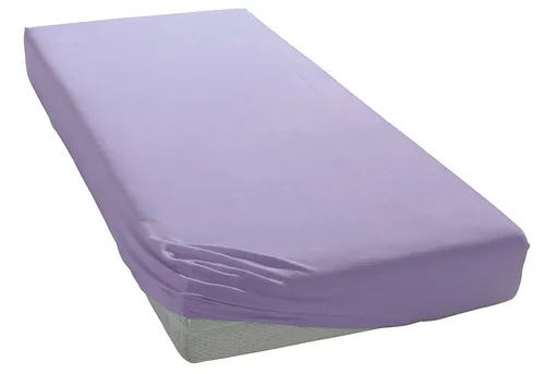 Spannbettlaken BELLANA "bellana Melone, 100% Baumwolle, Jersey, bügelfrei", lila (lavendel), L:200cm