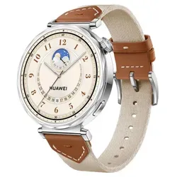 Huawei Watch GT5 Silber/Braun 41 mm - Elegante Smartwatch mit Touchscreen - Smartwatch mit elegantem Design, 14 Tage Akkulaufzeit und robustem Edelstahlgehäuse, ideal für Alltag und Sport.