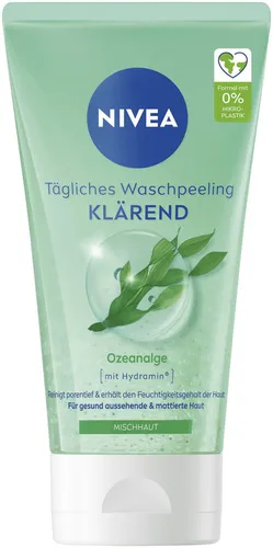 NIVEA Tägliches Wasch-Peeling 150 ml - Peeling ohne Mikroplastik für porentiefe Gesichtsreinigung, reduziert Hautunreinheiten und pflegt die Haut, ideal für Mischhaut.