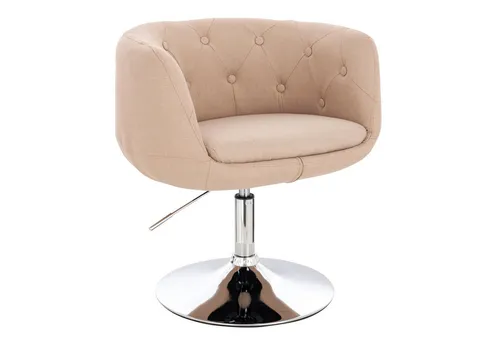 SVITA Cocktailsessel PANAMA - 360° drehbar und höhenverstellbar, Beige - Cocktailsessel mit verchromtem Gestell, bequem gepolstert und stufenlos höhenverstellbar für optimalen Sitzkomfort.