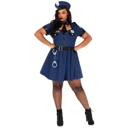 Leg Avenue Polizei-Kostüm Sexy Polizistin XXL - Polizei-Kostüme: Fünfteiliges, sexy Outfit für unvergessliche Partys, inklusive Spielzeug-Handschellen und Mütze, ideal für aufregende Verkleidungen!