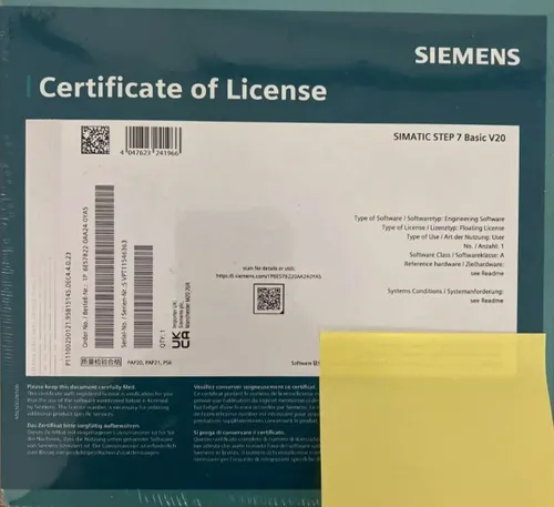 SIMATIC STEP 7 Basic V20 Floating License 6ES7822-0AA24-0YA5