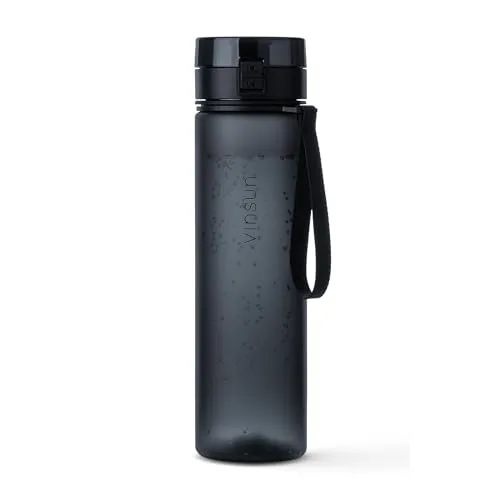Vinsun Tritan Sportflasche 1L - BPA-frei & Kohlensäure geeignet - Robuste 1L Trinkflasche mit Einhand-Klicksystem, ideal für Sport und Freizeit. Auslaufsicher und geschmacksneutral – perfekt für kohlensäurehaltige Getränke. Modernes Design, leicht und langlebig.
