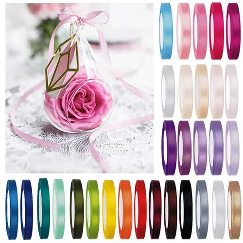  Satin Band 6mm Farbauswahl Dekoration Hochzeit Geschenk stilvoll edel 0,04€/m