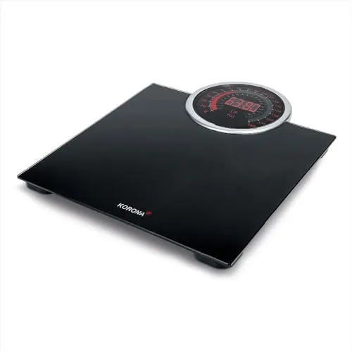 Korona 73250 Personenwaage CORA mit XXL-Display und Vollsichtskala | 26 mm Ziffernhöhe | Tragkraft 180 kg, Einteilung 100 g | Inkl. Batterien