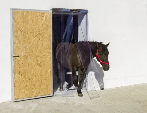 Kerbl Streifenvorhang 291150 - Stallbedarf für Viehhaltung, transparenter PVC-Vorhang schützt effektiv vor Kälte und Zugluft, ideal für Ställe, Paddocks und Hallen.