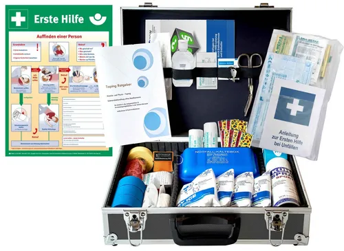WM-Teamsport Erste-Hilfe-Koffer - Erste-Hilfe-Koffer für Sport-Betreuer, ideal zur schnellen Behandlung von Sport-Verletzungen, inkl. praktischen Aushang für Notfälle