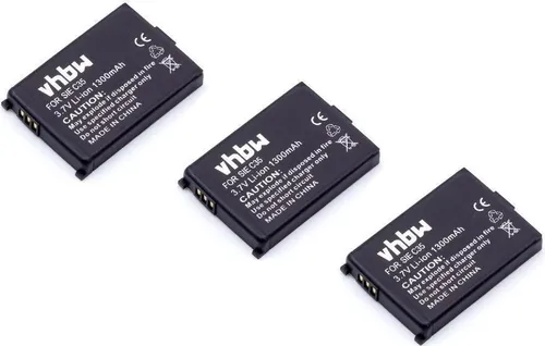 vhbw 3x Akku kompatibel mit Telekom Sinus 710, 700, 700m schnurlos Festnetz Telefon (1300 mAh, 3,7 V, Li-Ion)