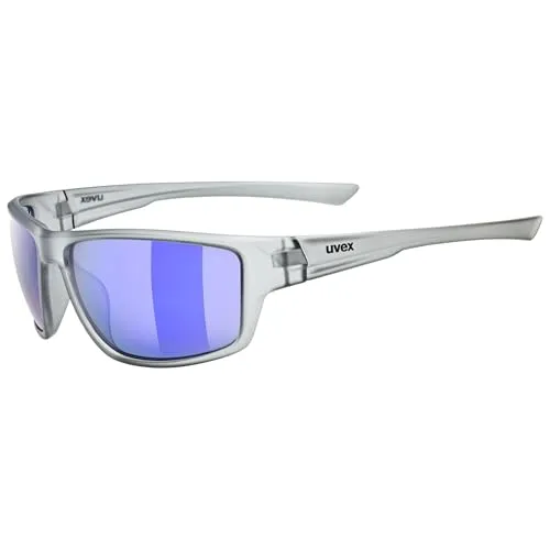 UVEX SPORTSTYLE 230 - Unisex Sonnenbrille mit UV-Schutz - Sportbrille in Grau mit mirrored Blue, ideal für aktive Outdoor-Aktivitäten und perfekten UV-Schutz.