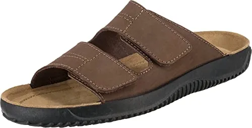Beck Herren Ben Pantoletten, Braun, 39 EU - Elegante Herrenpantoletten aus hochwertigem Leder mit praktischem Klettverschluss. Ideal für den Alltag und bequem im Tragen.