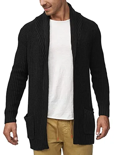 Indicode Herren Anaheim Strickjacke mit 2 Taschen | Bequeme Winterjacke Cardigan Black, 3XL - Bequeme Strickjacke mit weichem Griff und zwei praktischen Taschen. Ideal für stilvolle Outfits in der kalten Jahreszeit. Hochwertige Materialien sorgen für angenehmen Tragekomfort.