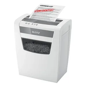 Leitz IQ Home Office S Aktenvernichter - Aktenvernichter mit Partikelschnitt (Sicherheitsstufe P4) für sicheres Vernichten von Dokumenten, ideal für das Home Office, leise im Betrieb und mit 15L Abfallbehälter für bis zu 125 Blatt.