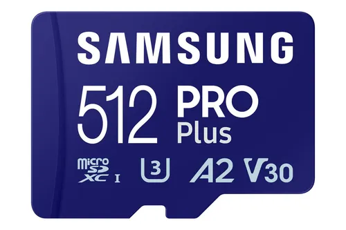 Samsung PRO Plus microSD-Karte 512 GB mit USB-Kartenleser - robuster Speicher für 4K-UHD-Videos und mobiles Gaming, UHS-I U3, 180 MB/s Lese- und 130 MB/s Schreibgeschwindigkeit