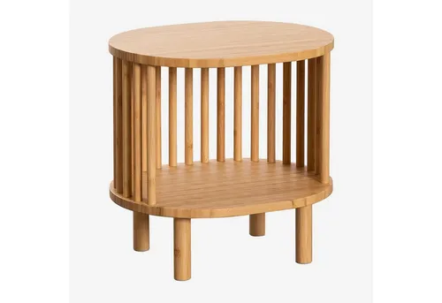 Divit Nachttisch Beistelltisch aus Bambus mit 2 Ablagen 41,5 x 40 cm - Eleganter Nachttisch aus hochwertigem Bambus mit minimalistischer Ästhetik. Zwei Ablagen bieten praktischen Stauraum. Ideal für Schlafzimmer oder Wohnzimmer, sorgt für eine warme, natürliche Note.